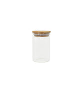 Pote de Vidro Com Tampa de Bambu Circular Mantimento 250ml - Ela Decora